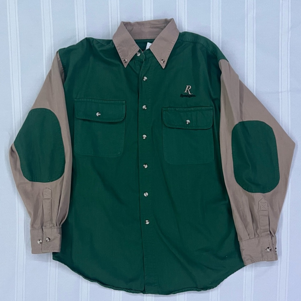 Vintage Men’s Remington Two-Tone Button-Up Hunting Outdoor Shirt (Size L)